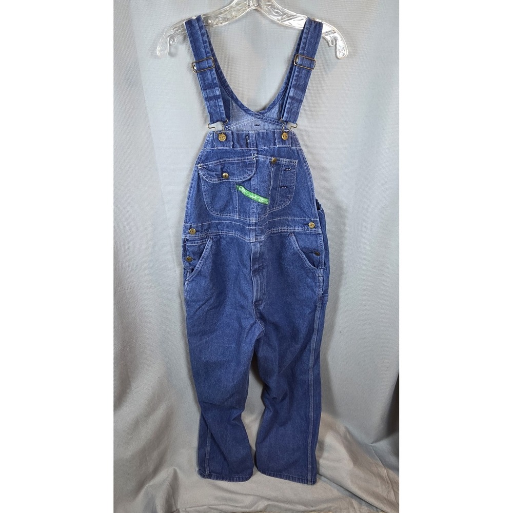 Vintage Key Imperial Mens 36x230 Carpenter Denim Bib Overalls Work Farm Trucker
